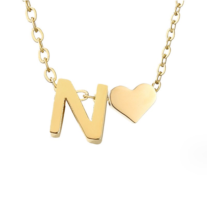 Tijdloze initiaal-ketting met harthanger