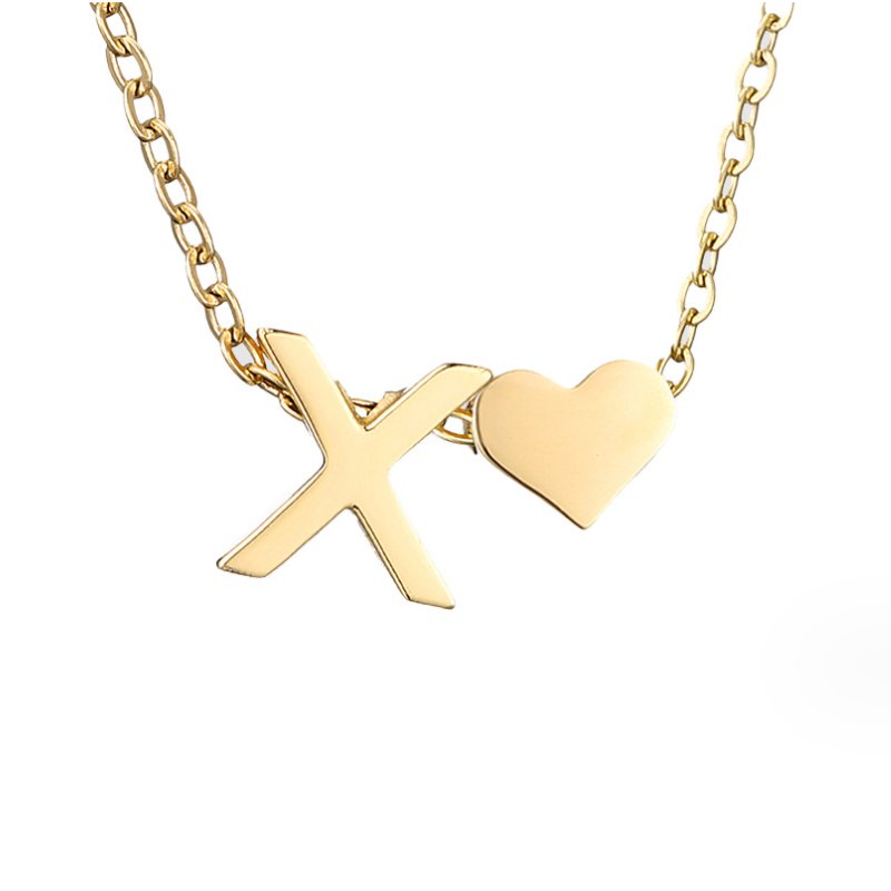 Tijdloze initiaal-ketting met harthanger