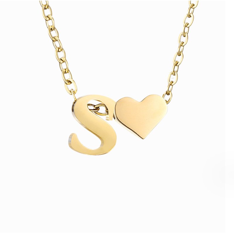 Tijdloze initiaal-ketting met harthanger