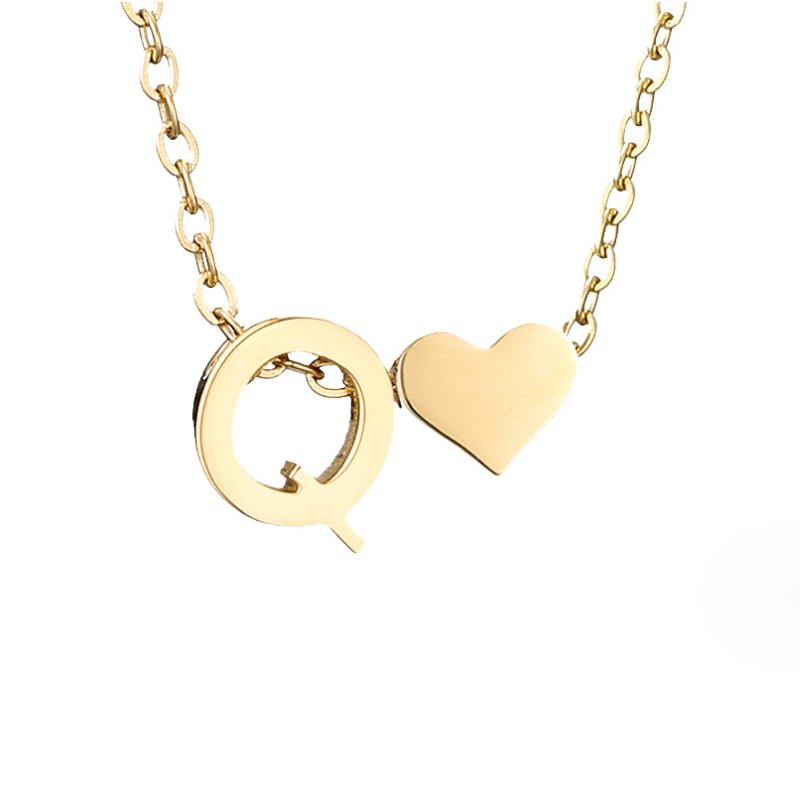 Tijdloze initiaal-ketting met harthanger