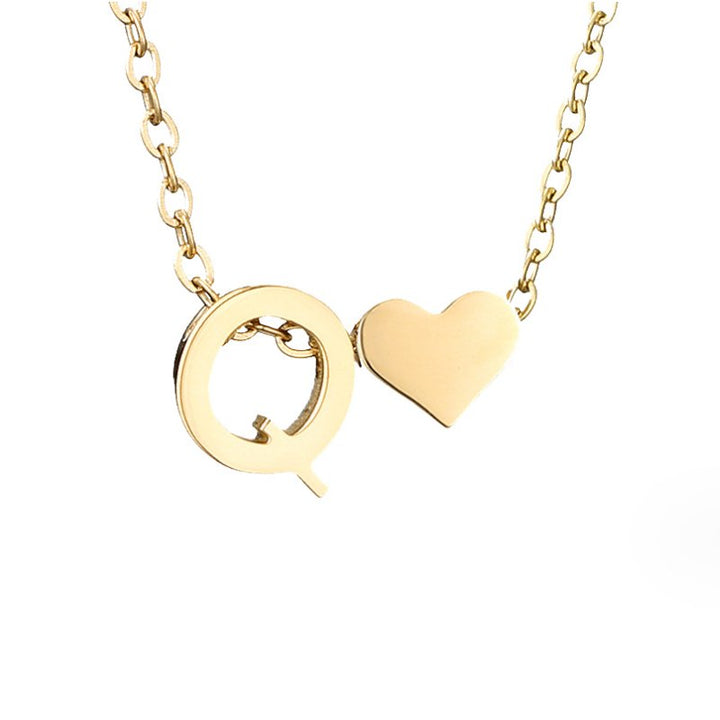 Tijdloze initiaal-ketting met harthanger