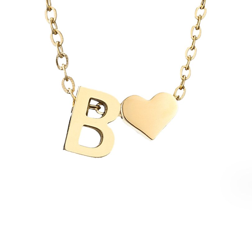 Tijdloze initiaal-ketting met harthanger