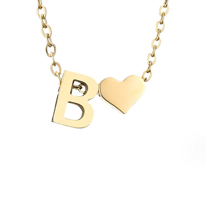 Tijdloze initiaal-ketting met harthanger