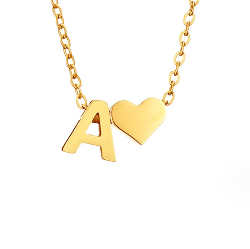 Tijdloze initiaal-ketting met harthanger