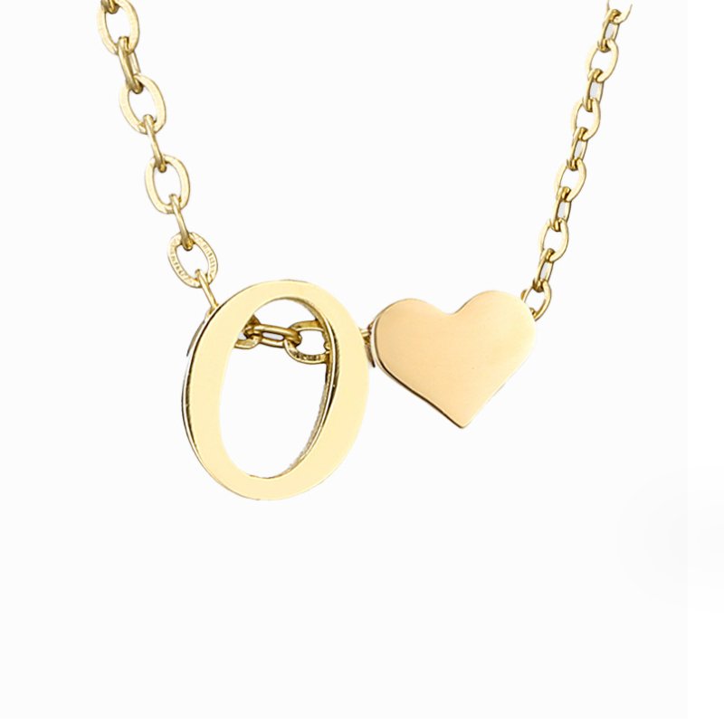 Tijdloze initiaal-ketting met harthanger