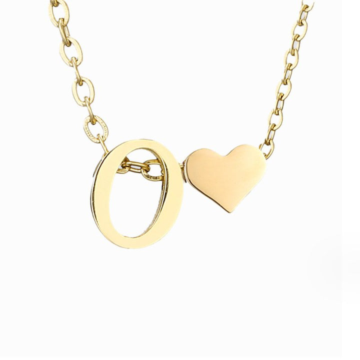 Tijdloze initiaal-ketting met harthanger