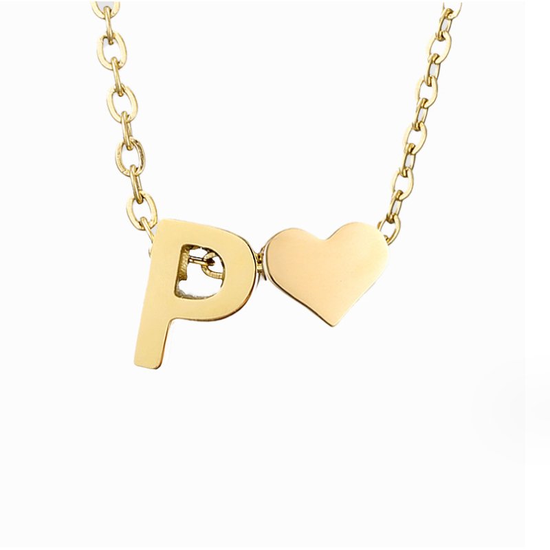 Tijdloze initiaal-ketting met harthanger