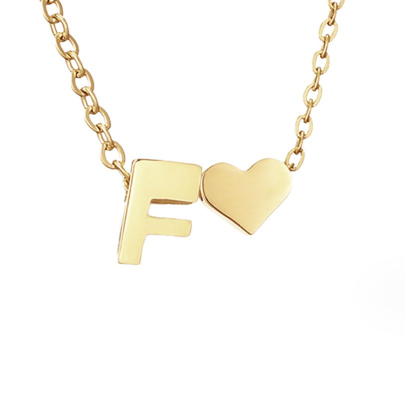 Tijdloze initiaal-ketting met harthanger