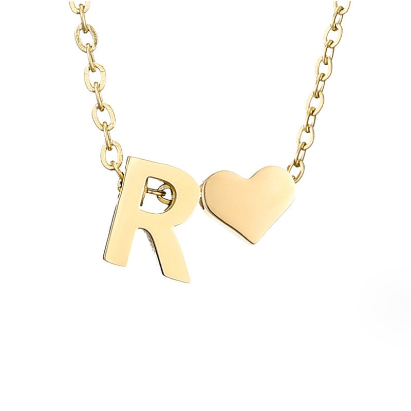 Tijdloze initiaal-ketting met harthanger