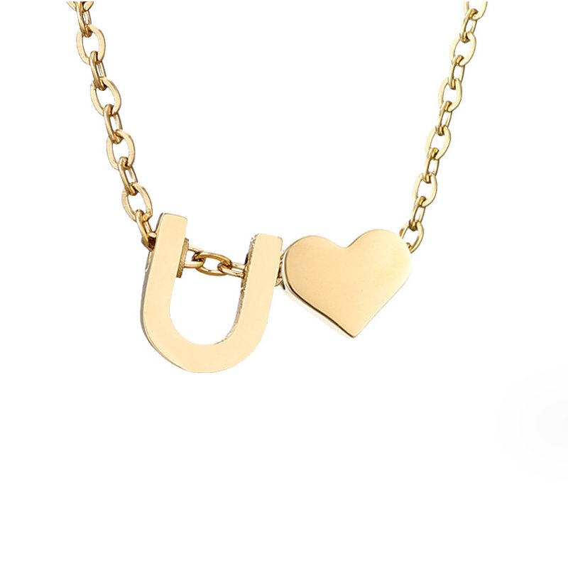 Tijdloze initiaal-ketting met harthanger