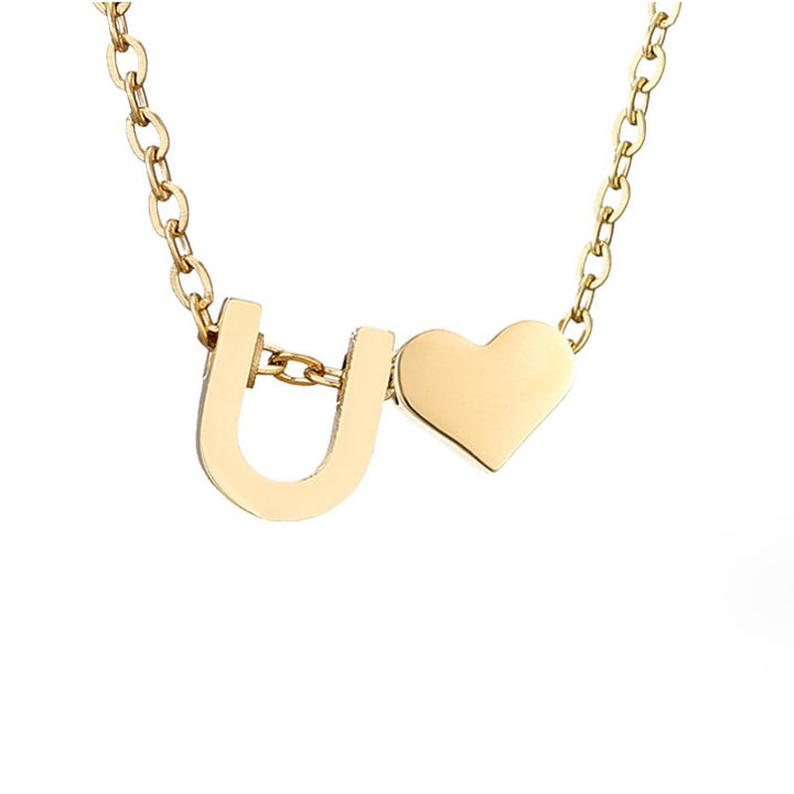 Tijdloze initiaal-ketting met harthanger