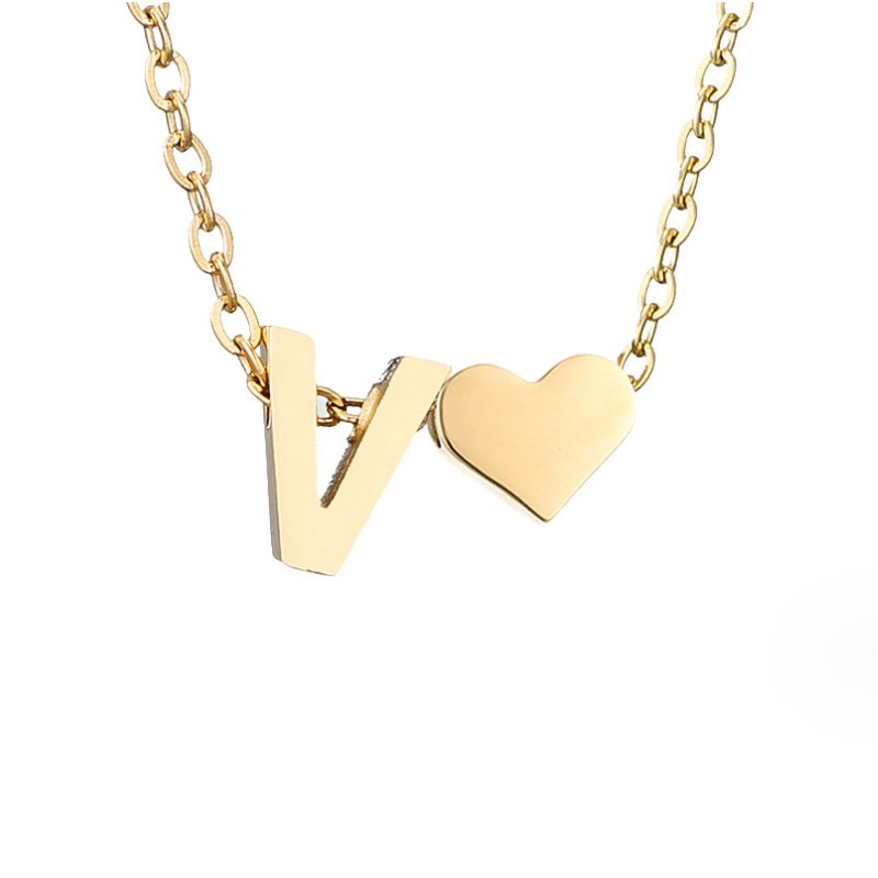 Tijdloze initiaal-ketting met harthanger