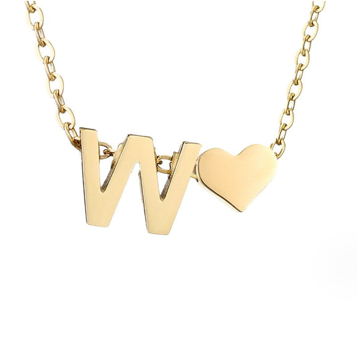 Tijdloze initiaal-ketting met harthanger