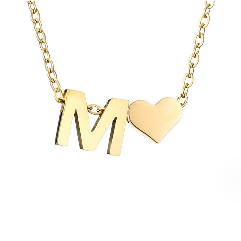 Tijdloze initiaal-ketting met harthanger