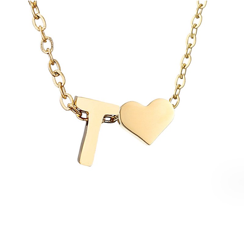 Tijdloze initiaal-ketting met harthanger