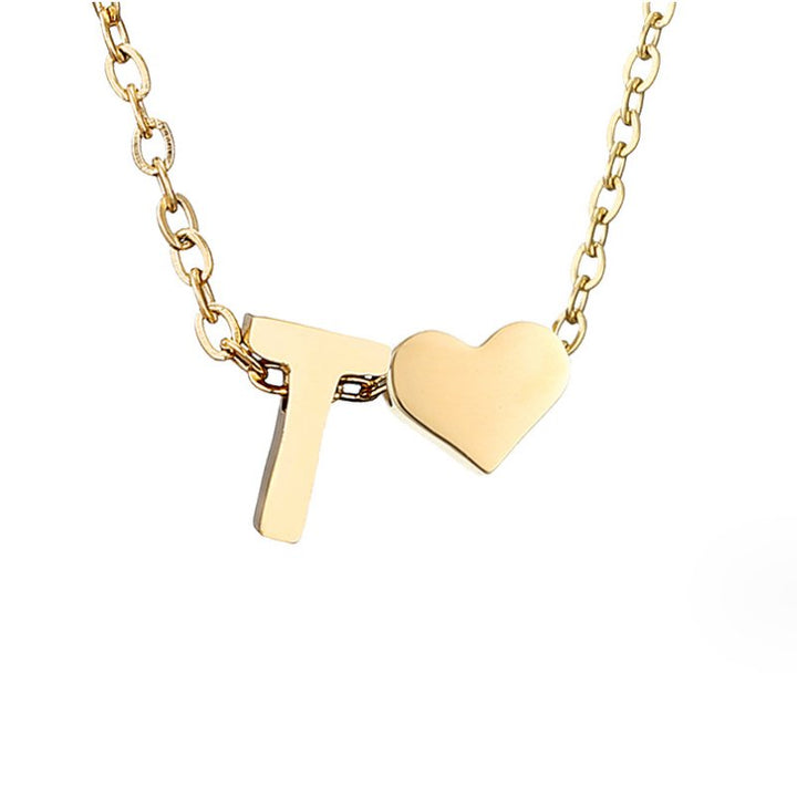 Tijdloze initiaal-ketting met harthanger