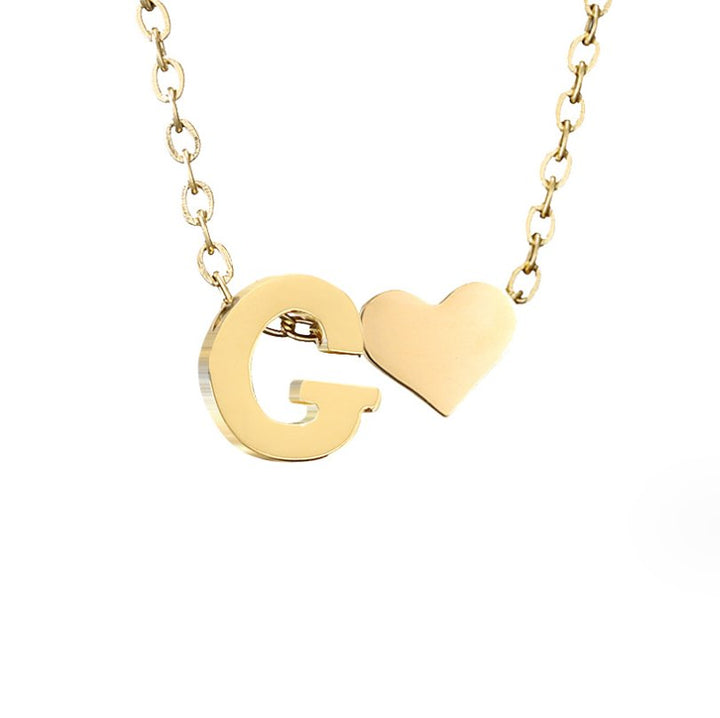 Tijdloze initiaal-ketting met harthanger
