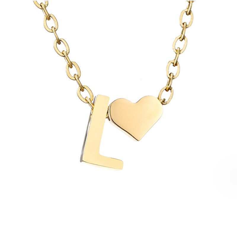 Tijdloze initiaal-ketting met harthanger