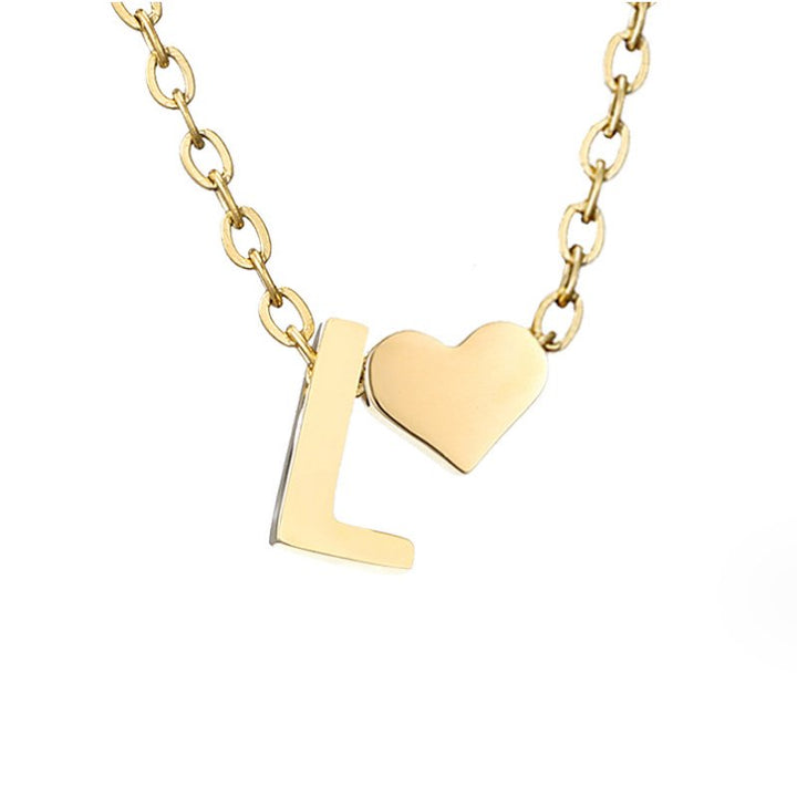 Tijdloze initiaal-ketting met harthanger