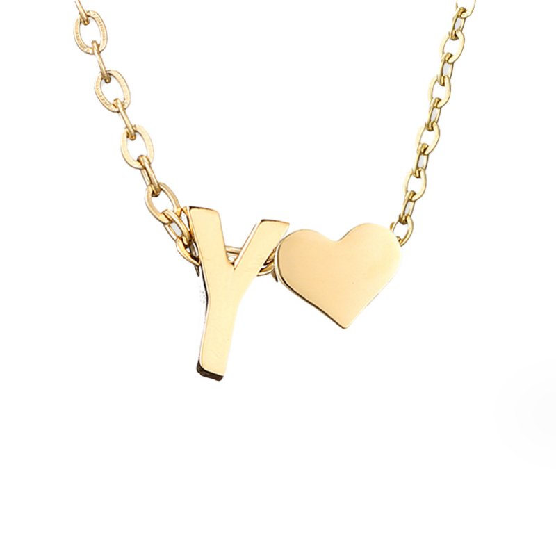 Tijdloze initiaal-ketting met harthanger