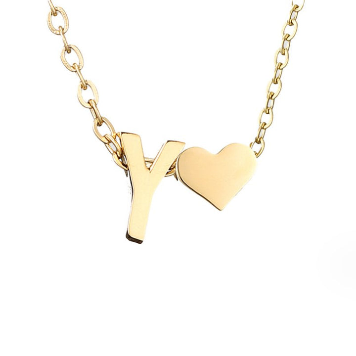 Tijdloze initiaal-ketting met harthanger