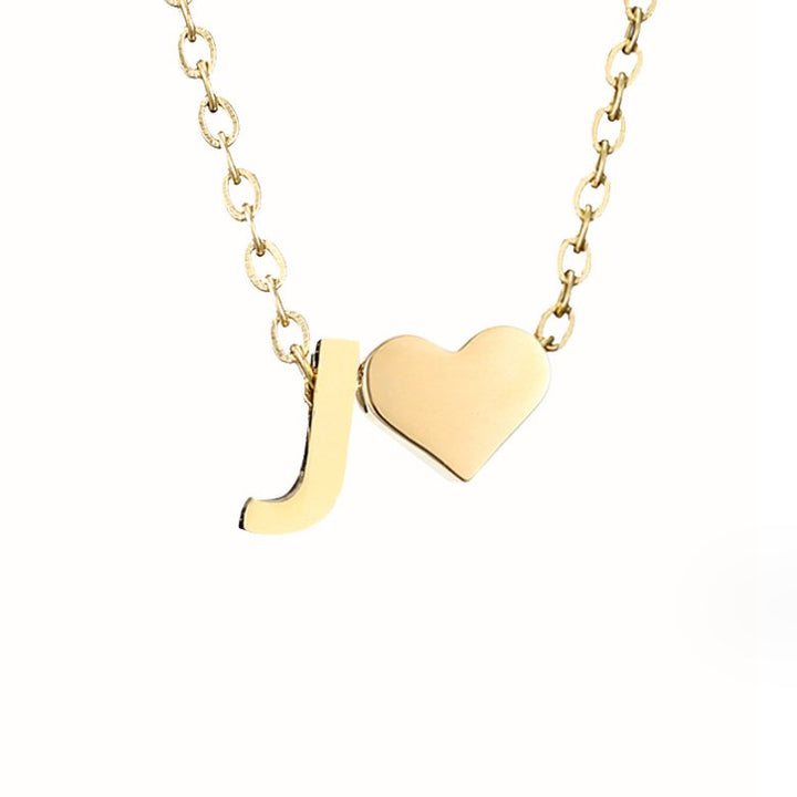 Tijdloze initiaal-ketting met harthanger