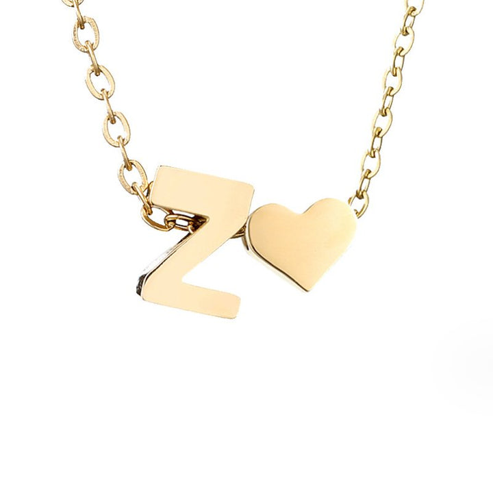 Tijdloze initiaal-ketting met harthanger