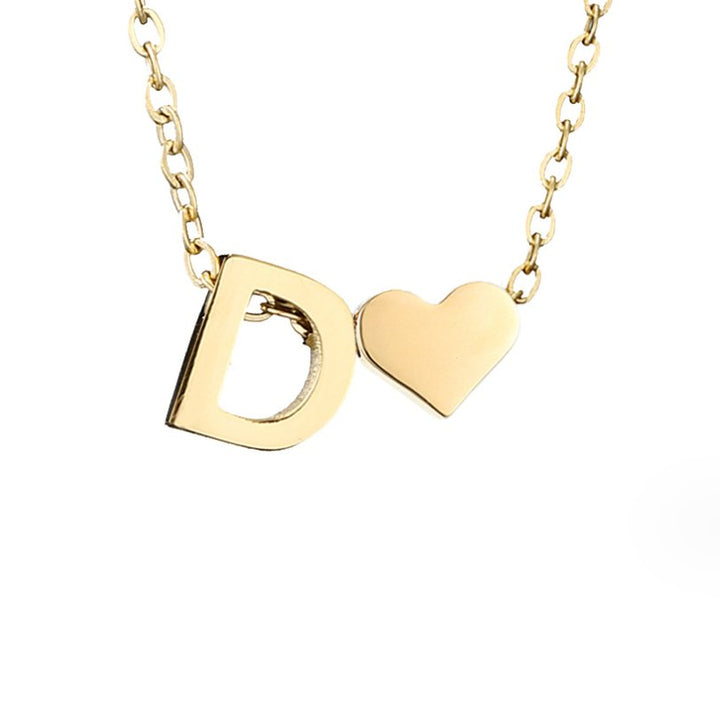 Tijdloze initiaal-ketting met harthanger