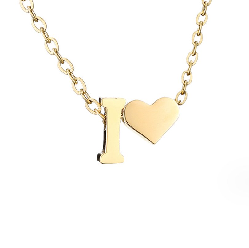 Tijdloze initiaal-ketting met harthanger