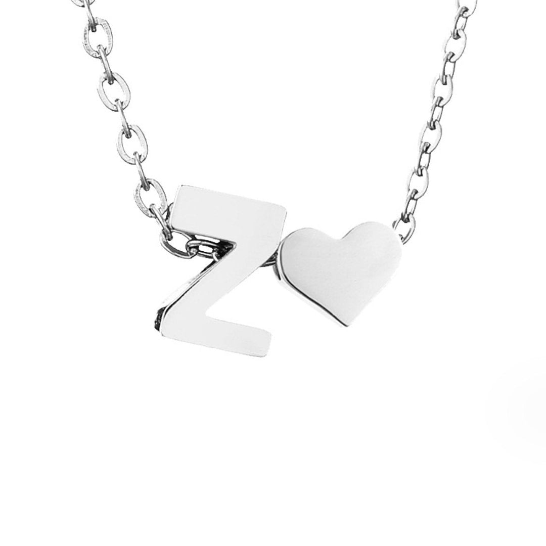 Tijdloze initiaal-ketting met harthanger