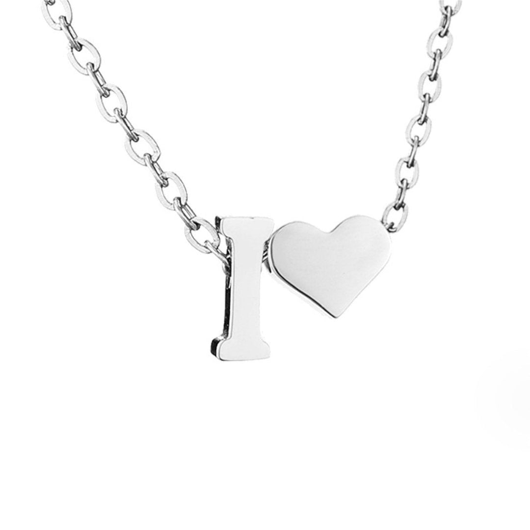 Tijdloze initiaal-ketting met harthanger