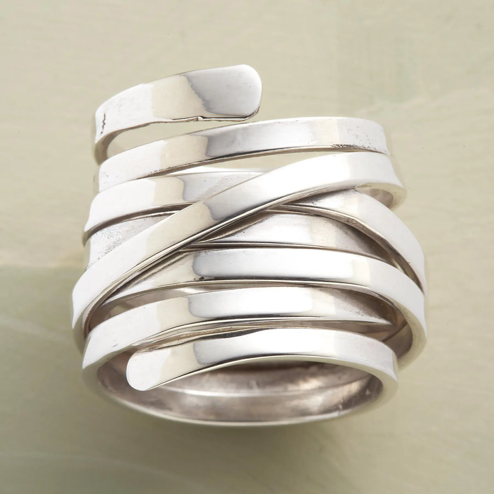 Elegante zilverkleurige vintage ring