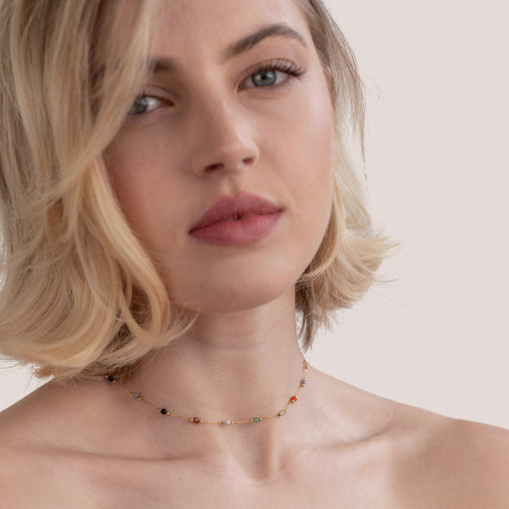 Minimalistische ketting met steen