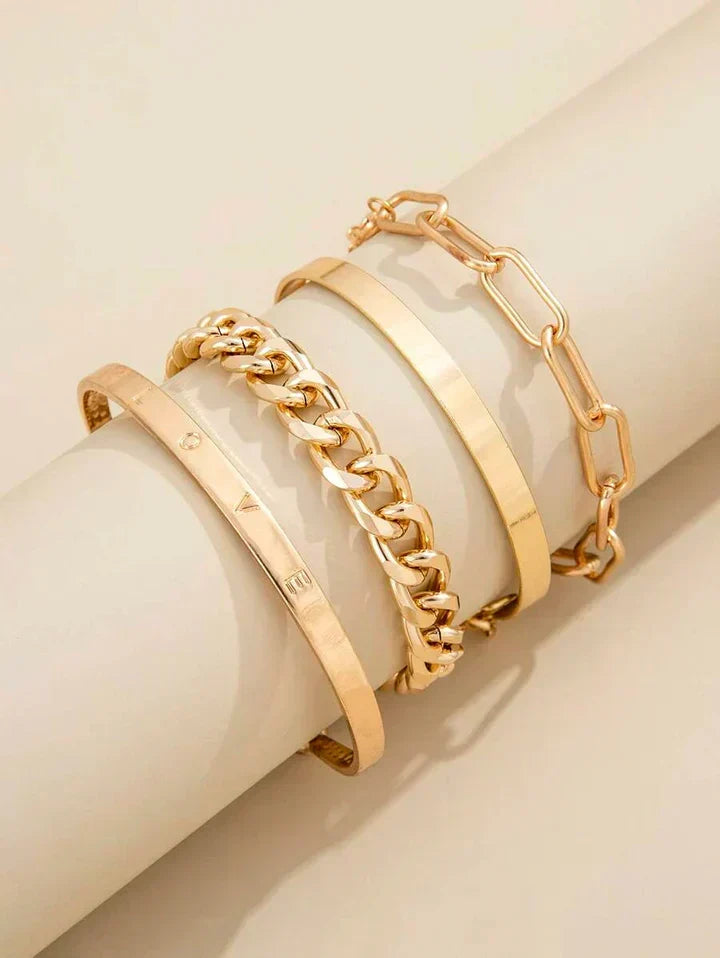Armbandenset Elan Mercer in witgoudkleur
