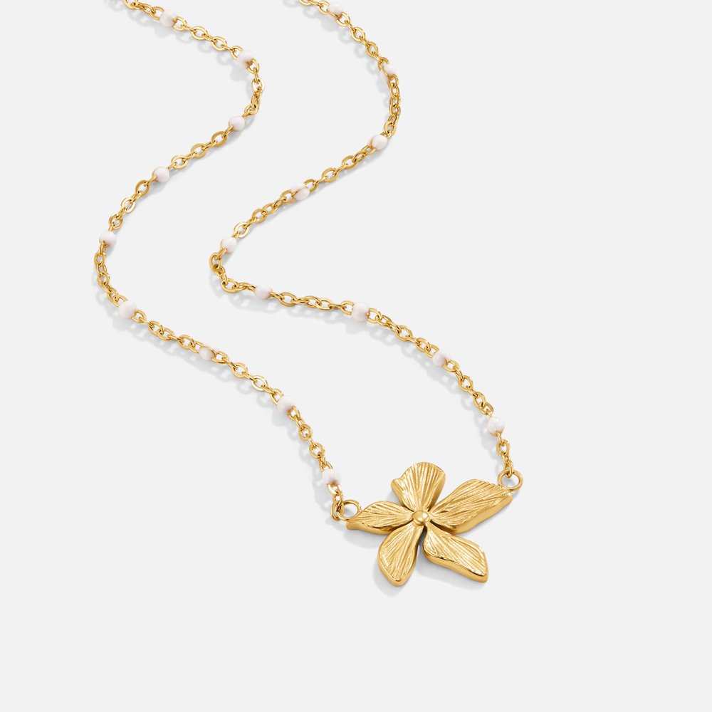 Elegante ketting met goudkleurige bloem